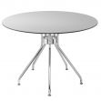 Table Alu5 avec base, Profilé aluminium, plateau gris clair 