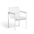 Chaise avec accoudoirs 1966 Kollektion , Aluminium blanc, tissu blanc 