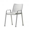 Chaise avec accoudoirs Landi, aluminium anodisé mat 